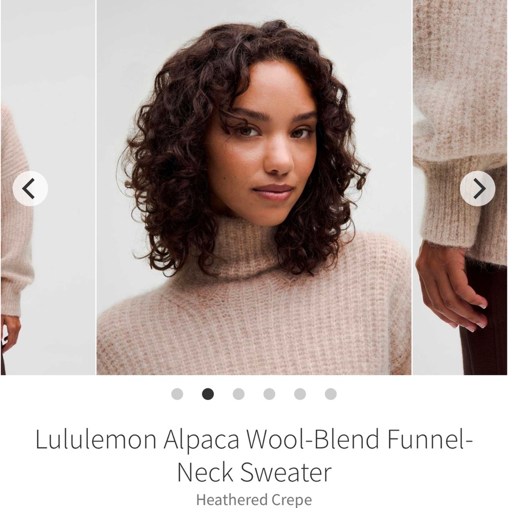 Lululemon Alpaca Wool-Blend Funnel-Neck Sweater
Heathered Crepe NWT size XS